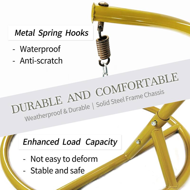 Modern Outdoor Gold Wicker Double Hanging Egg Swing Chair