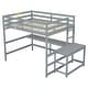 preview thumbnail 18 of 19, Full Size High Loft Bed with Built-in Desk and Ladders