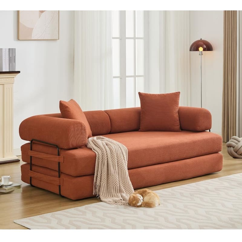 78.5" 4-in-1 Folding Convertible Out King Size Sleeper Sofa Bed