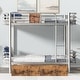 preview thumbnail 9 of 18, Twin XL over Twin XL Metal Modern Bunk Bed with MDF Board Guardrail and 2 Storage Drawers,Large Storage Space, Silver