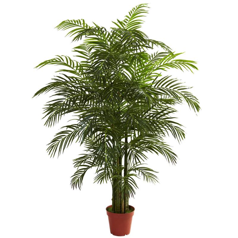 Tropical Palm Tree 6.5 Ft - Indoor Outdoor Decor, UV Proof Artificial Tree, Home Office Accent - 6.5ft.