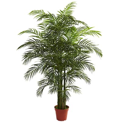 Tropical Palm Tree 6.5 Ft - Indoor Outdoor Decor, UV Proof Artificial Tree, Home Office Accent - 6.5ft.