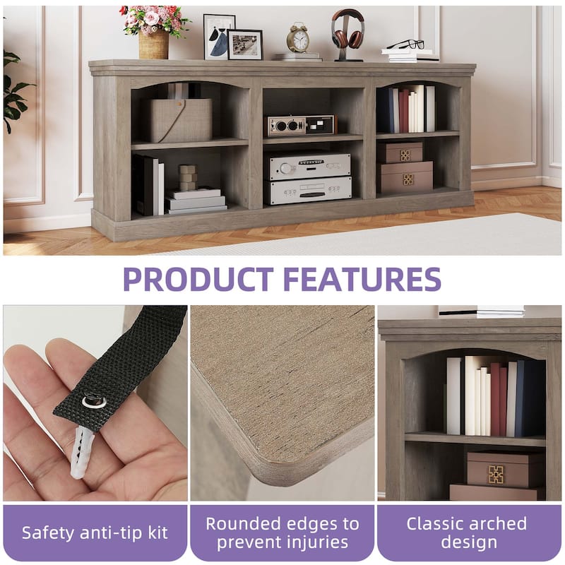 Moasis 70"W Farmhouse TV Stand for 75/80" TV, Entertainment Center