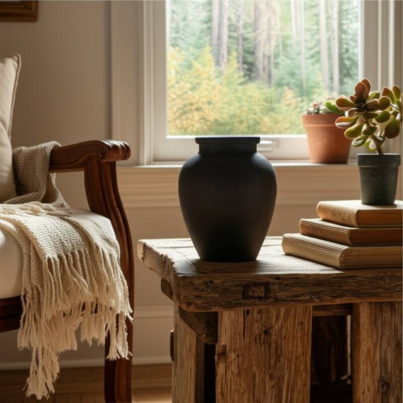 Decorative Round Pottery Vase for Home Decor