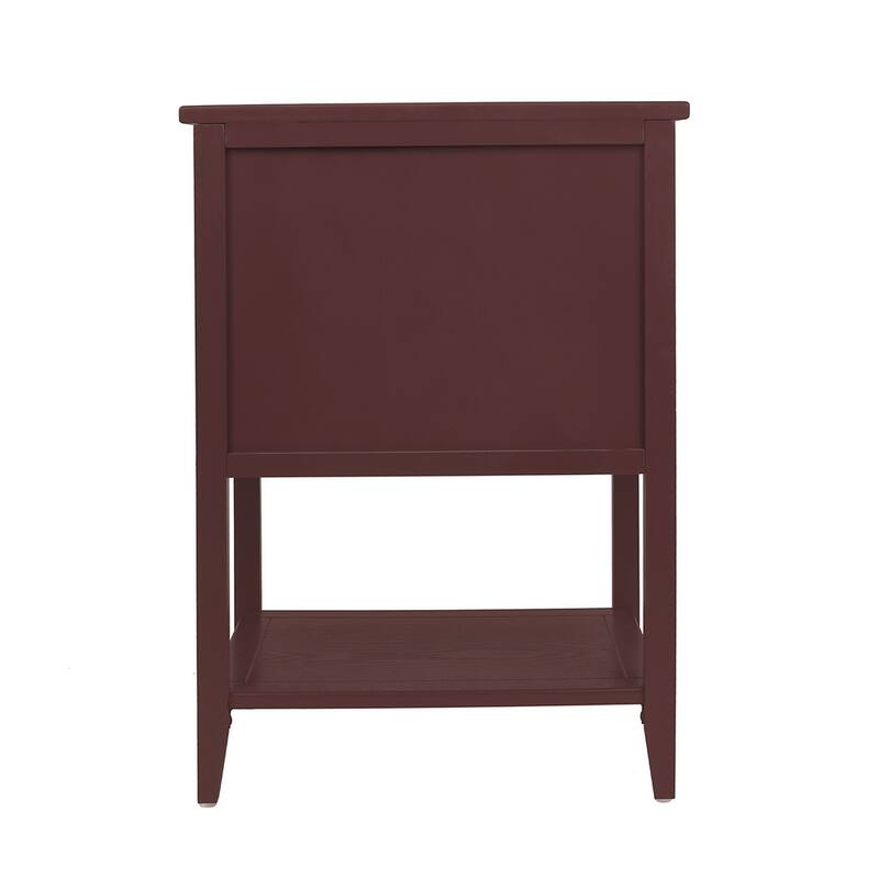 2-Drawer Nightstand Bed Side Table with Storage Cabinet End Table shelf Wood Side Table