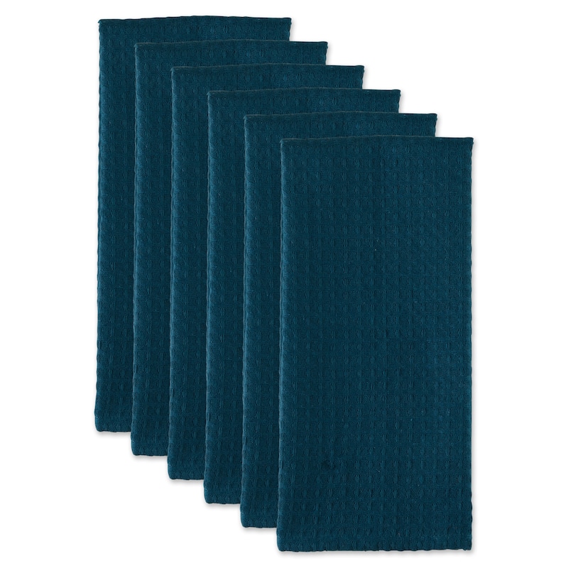 DII Black Recycled Cotton Waffle Dishtowel (Set of 6)