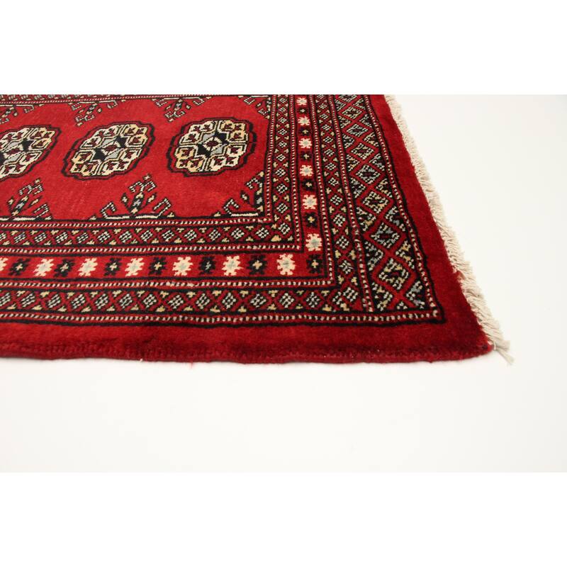 ECARPETGALLERY Hand-knotted Finest Peshawar Bokhara Red Wool Rug - 2'1 x 3'1