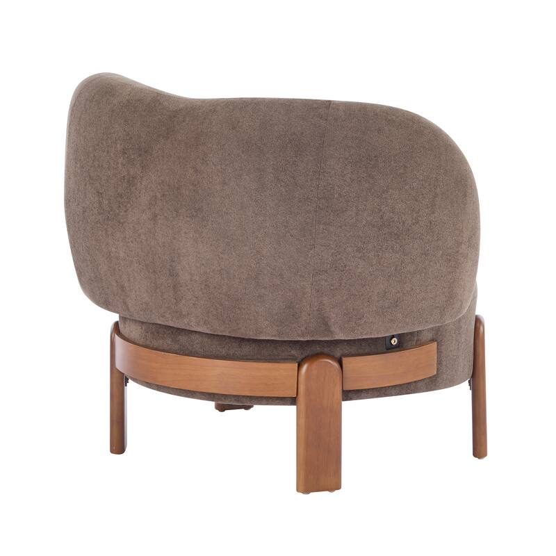 Roomfitters Modern Wingback Armchair with Curved Backrest, Upholstered Accent Seating for Living Room Comfort