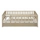 preview thumbnail 38 of 46, Wooden Daybed, Twin Sofa Bed with Trundle and Fence Guardrails for Kids Teens Adults, Wood Slat Support, No Box Spring Needed