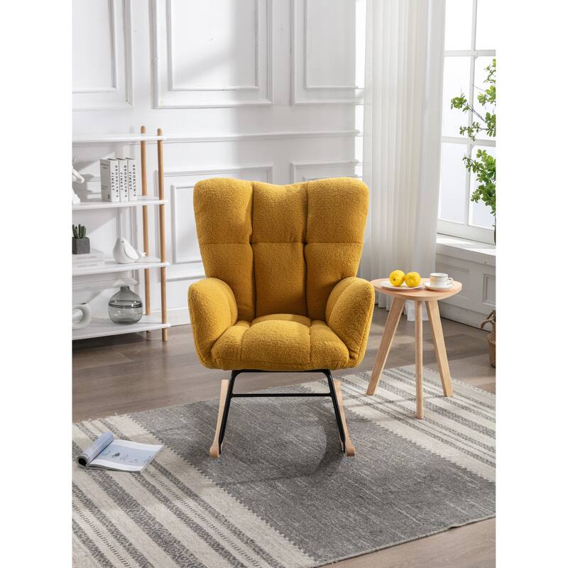 31.5" High Back Buttons Tufted Rocking Chair
