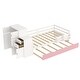 preview thumbnail 10 of 16, Twin Size Wood Platform Bed with Sample Bookshelf and Movable Wardrobe,with Built-in Trundle Bed