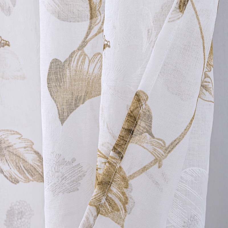 Ellie Floral Sheer Window Curtain Panel 84 inch or 95 inch