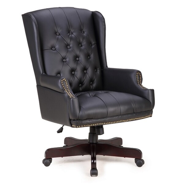 Shop Belleze Executive Classic Wingback Office Chair ... High back design that tapers toward the seat with closed side panels the dampicourt wingback chair is an example of modern contemporary meets glam.