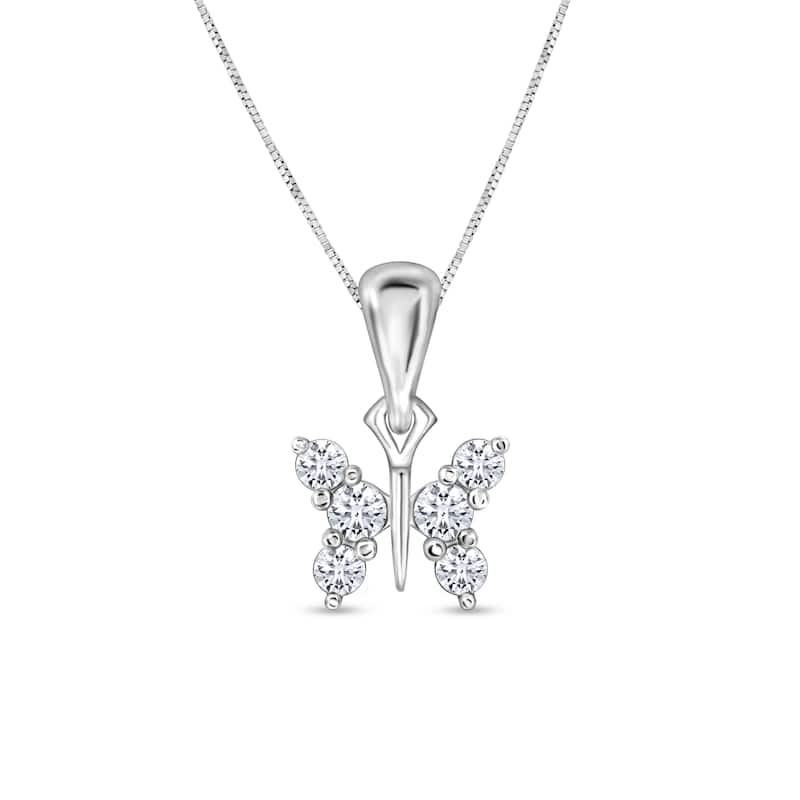 Sterling Silver Round Diamond 1/10 CTW Pendant