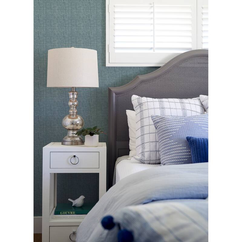 A-Street Prints Kantera Blue Fabric Texture Wallpaper