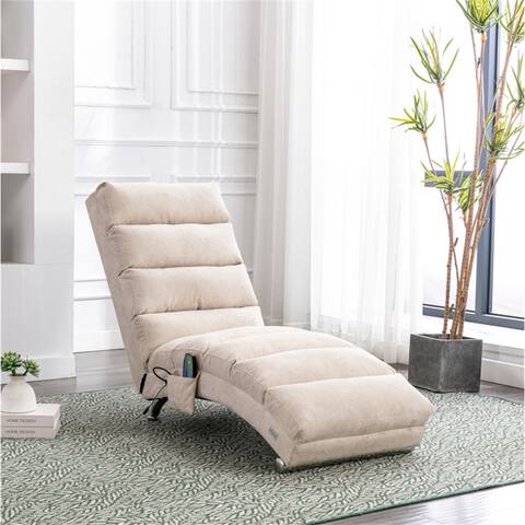 Linen Chaise Lounge Indoor Chair Lounger for Office Living Room