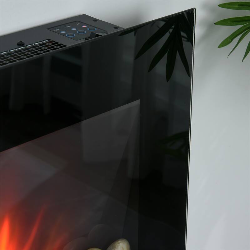 Electric Wall-Mounted Fireplace with Flame Effect