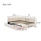 preview thumbnail 13 of 11, Beige Full Size Velvet Platform Bed Daybed with 2 Drawers