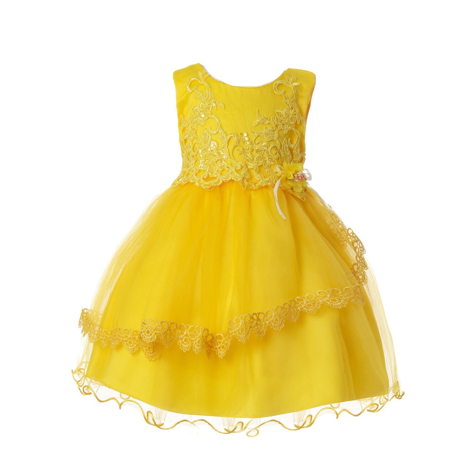 girls yellow lace dress