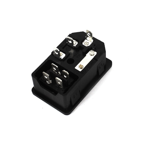 Green LED Rocker Switch Fuse Holder IEC320 C14 Inlet Power Socket AC250V 10A