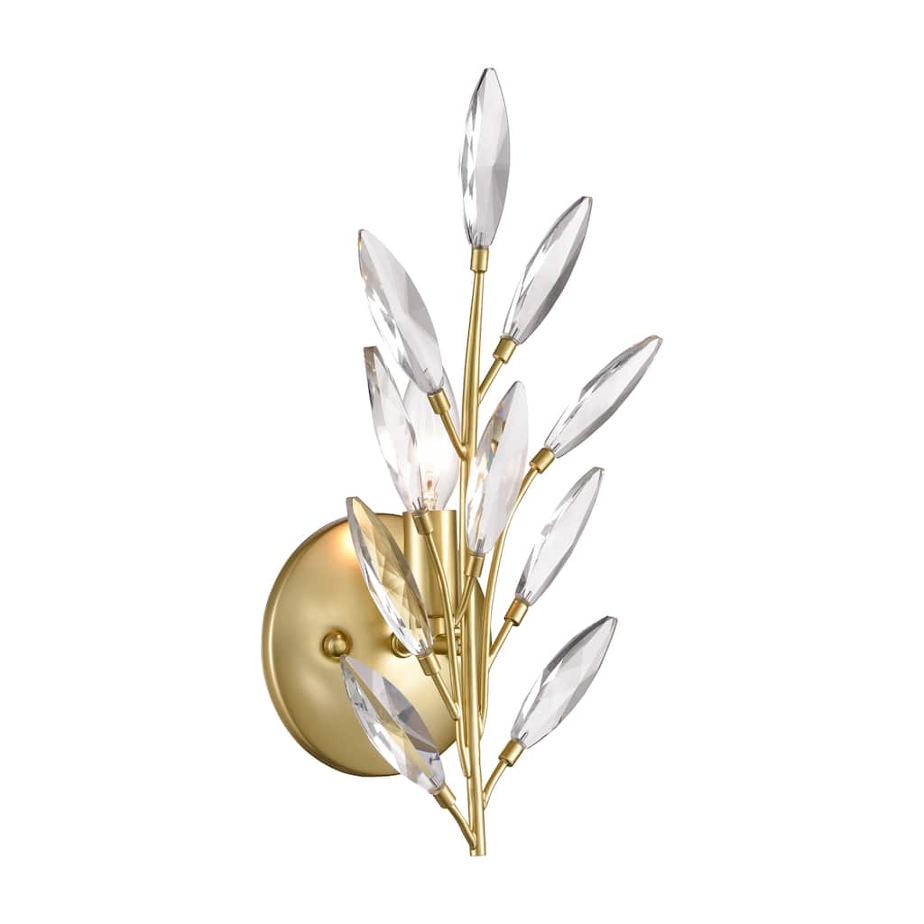 Elk Home Flora Grace Champagne Gold With Clear Crystal Shade Sconce