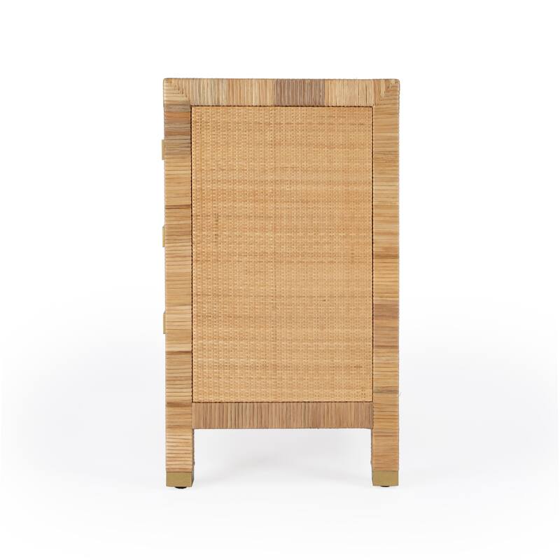 Corfu 3 Drawer Natural Raffia Chest