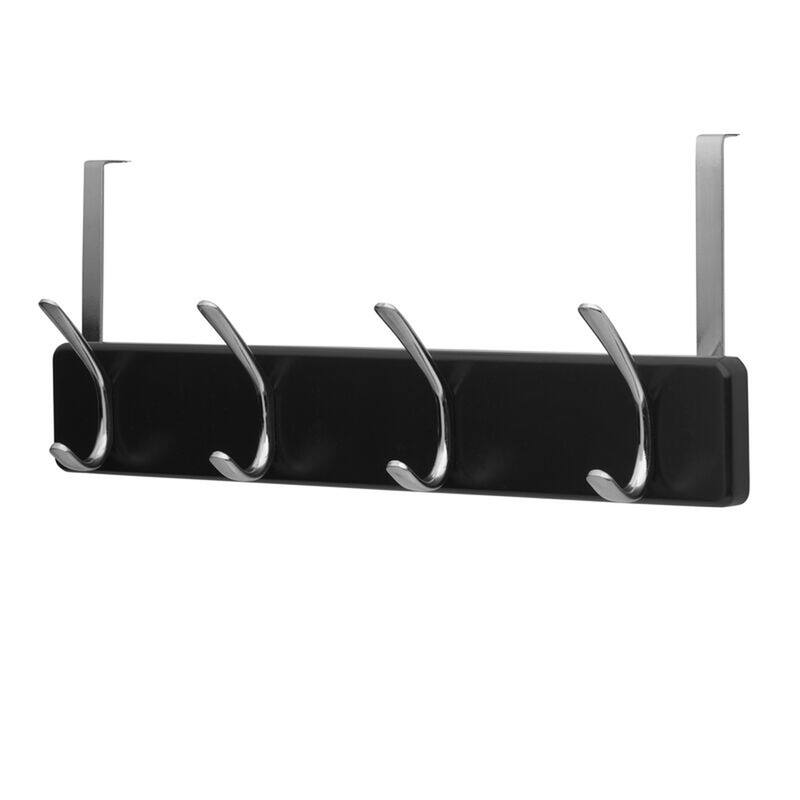 Melannco Over the Door Metal Coat Hook, 18X6 Inch, Black