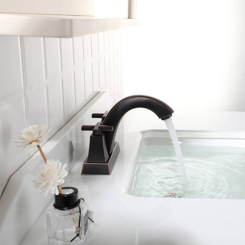2-Handle Bathroom Sink Faucet Cross handle with Pop-up Drain