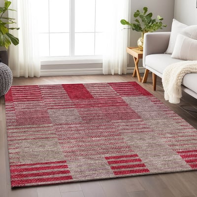 Premium Washable Super Soft Geo Stripe Mayfield Rug