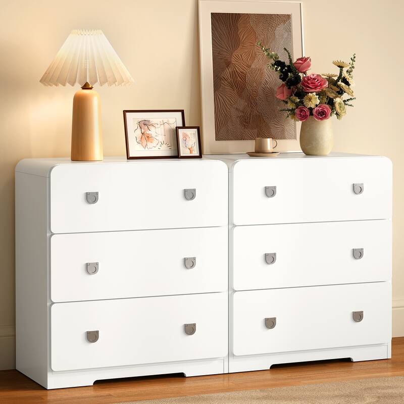 Painted 3-Drawer Nightstand for Bedroom