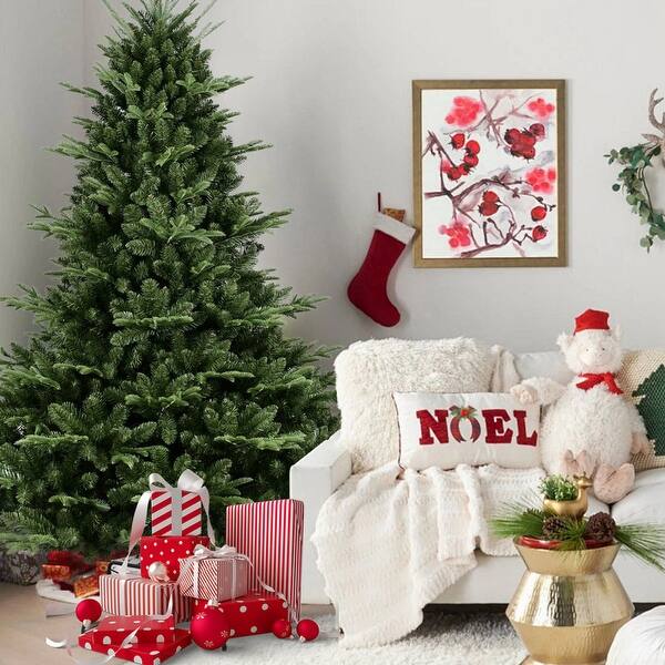 slide 2 of 24, 4/5/6/7/7.5 FT PVC/PE Mixed Green Memory Wire Christmas Tree 4 Feet