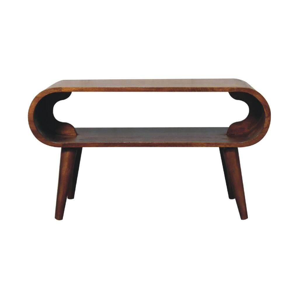 Artisan Furniture Solid Wood Open Chestnut Coffee Table, Brown with Storage