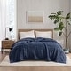 preview thumbnail 3 of 33, Woolrich Burlington Solid Berber Blanket Full/Queen - Navy