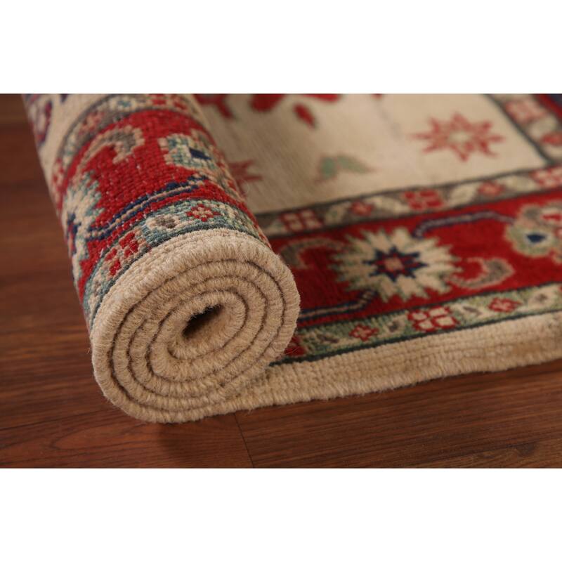 Kazak Accent Rug Hand-Knotted Wool Carpet - 2'11" x 4'3"