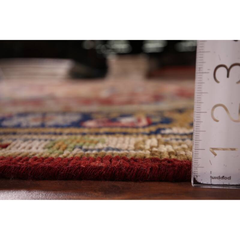 Geometric Heriz Serapi Indian Area Rug Handmade Red Wool Carpet - 7'10"x 10'0"