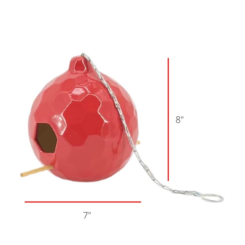 Ceramic 8-Inch Round Honeycomb Birdhouse
