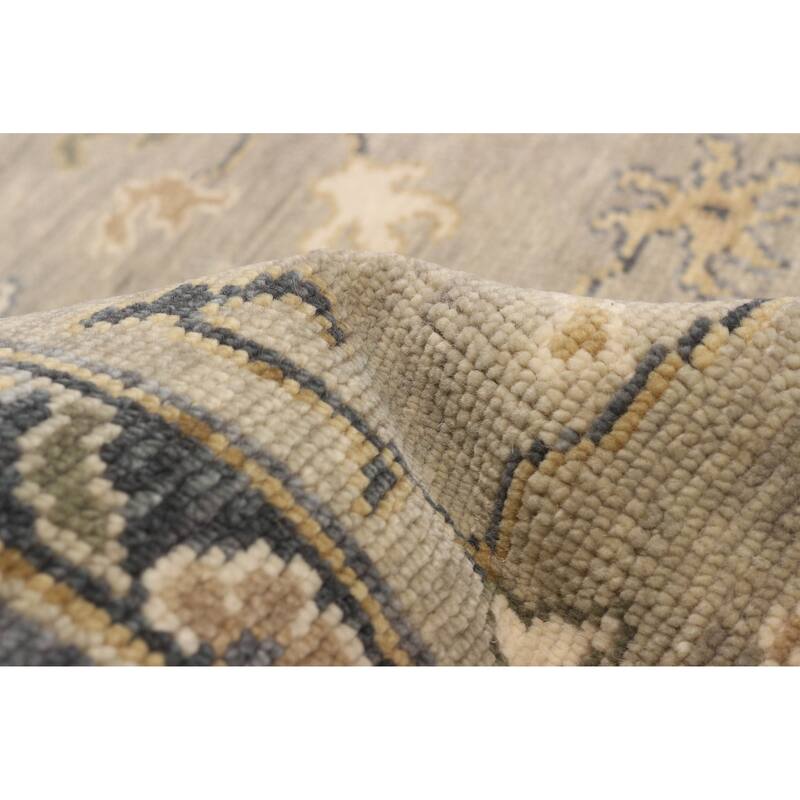 ECARPETGALLERY Hand-knotted Oushak Light Grey Wool Rug - 8'1 x 9'11