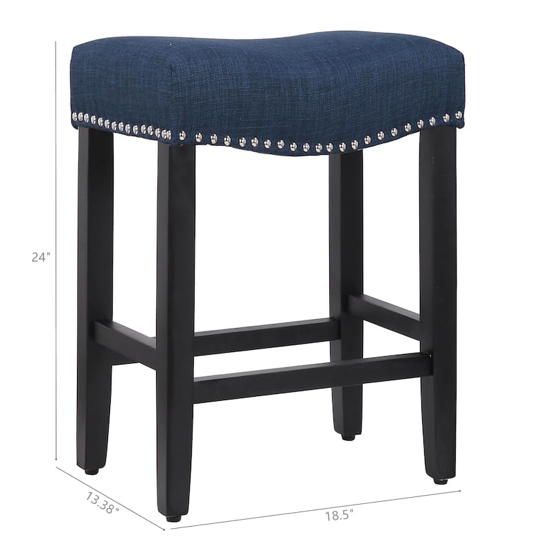 Jameson Upholstered Polyester Black 24 Inch Counter Stool