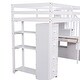 preview thumbnail 16 of 18, Twin size Loft Bed with Storage Drawers ,Desk and Stairs, Wooden Loft Bed with Shelves, No box spring required- White