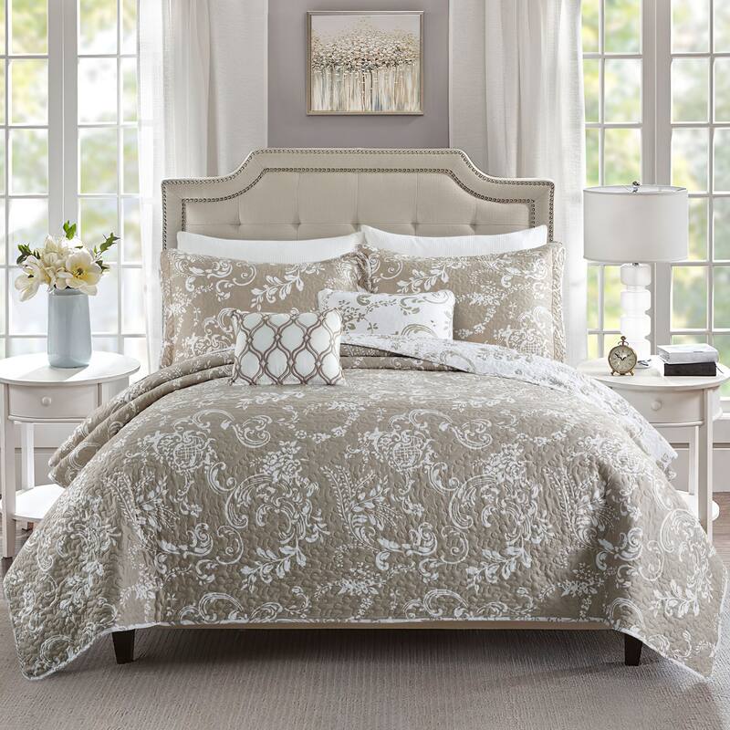 Serenta 5 Piece Printed Microfiber LA Boheme Quilt Set