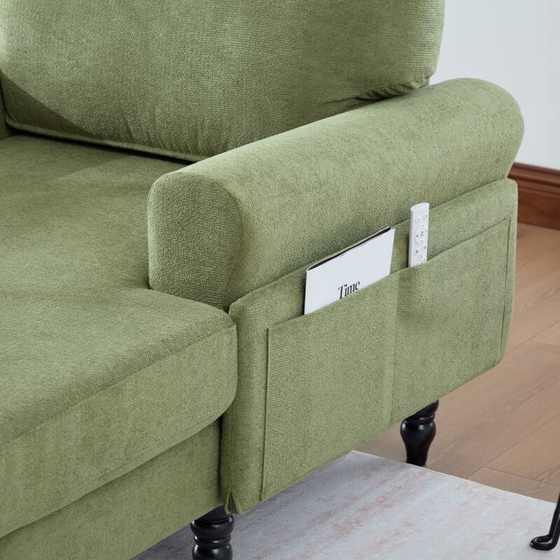 Modern Minimalist Chenille Fabric Chaise Lounge Recliner Single Sofa