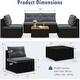 preview thumbnail 5 of 4, 5 Piece Rattan Sofa Set with Seat and Back Cushions for Backyard