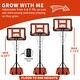 preview thumbnail 8 of 26, Outdoor Portable Basketball Hoop System, 44-Inch Backboard, Height Adjustable 4.8 to 7.7ft with Stable Base and Wheels