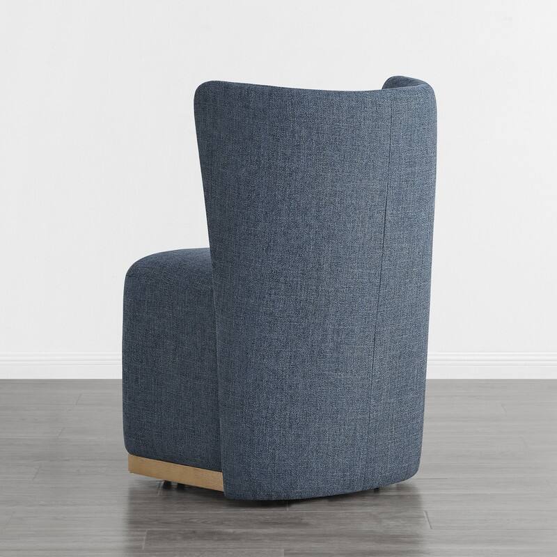 Brian Modern Dining Chairs with Casters&Wood Base Set of 2