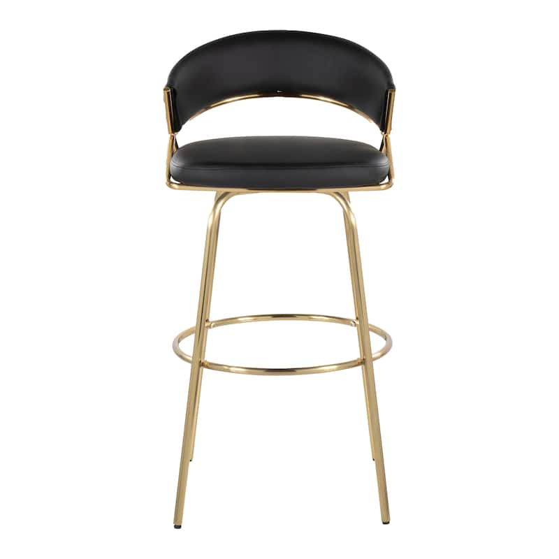 Silver Orchid Tatyana 30" Fixed-Height Bar Stool with Metal Legs (Set of 2)