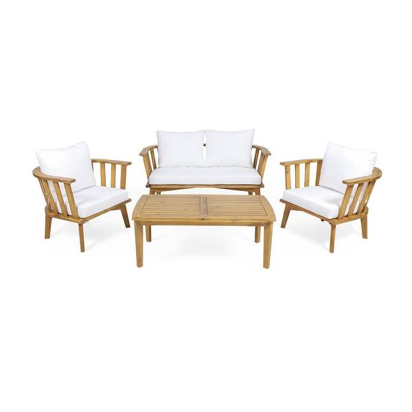 slide 11 of 11, MacArthur Acacia Wood Chat Set by Christopher Knight Home