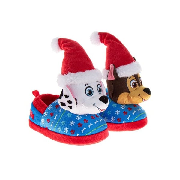 slide 2 of 5, Disney Mickey Mouse Christmas Slippers Cozy Plush Santa House Shoes Size Toddler - Little Kid 11-12 - Red/Green