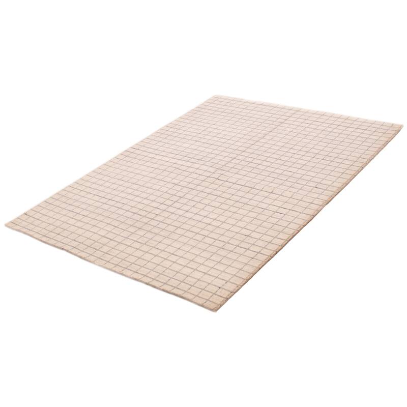 ECARPETGALLERY Hand Loomed Kashkuli Gabbeh Ivory Wool Rug - 5'7 x 7'9