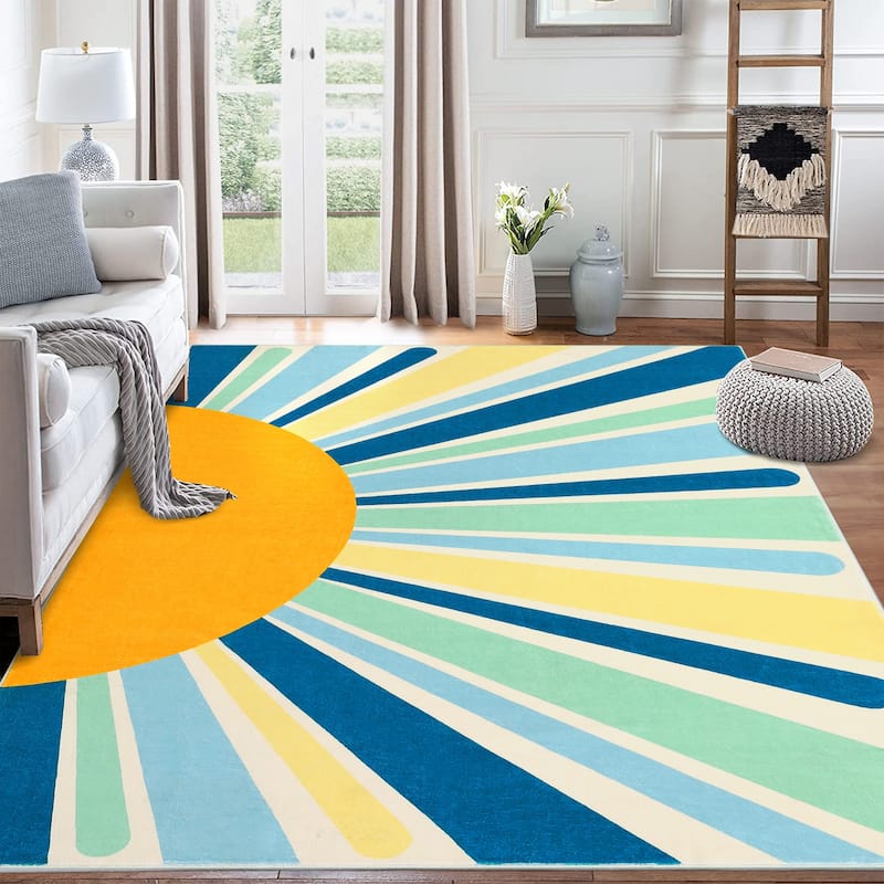 Garvee Rainbow Sol Kids Area Rug