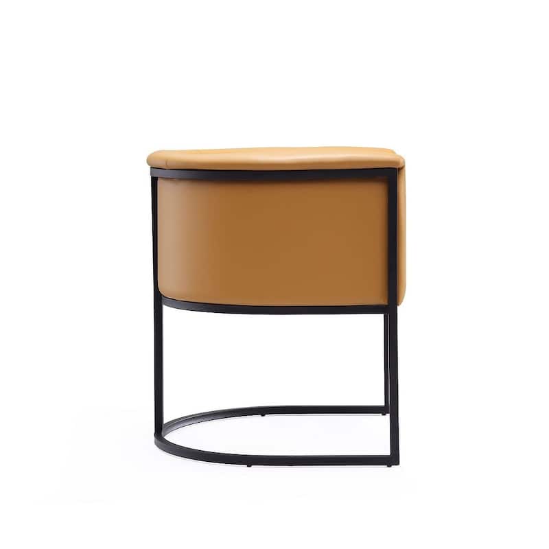 Bali Saddle and Black Faux Leather Dining Chair